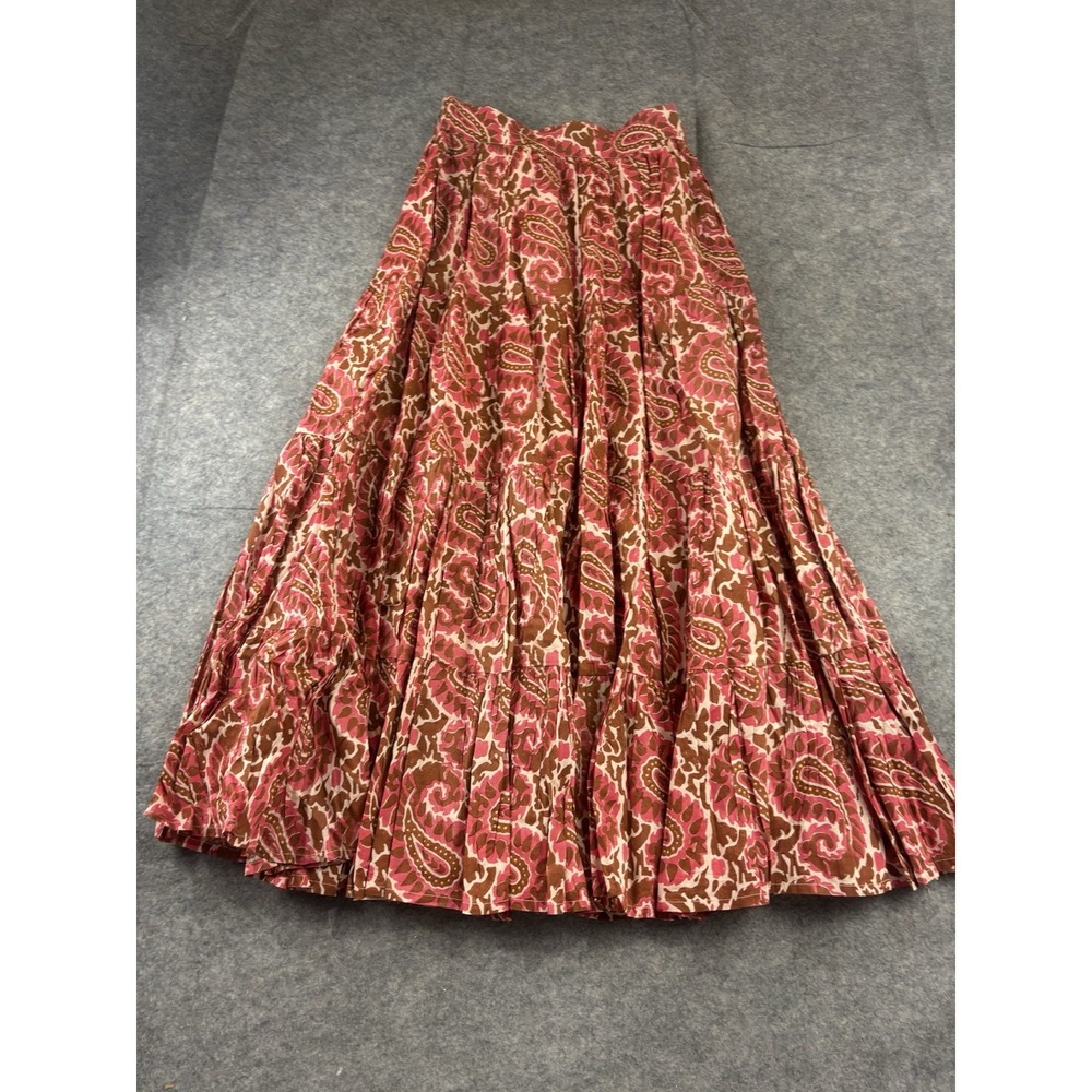 Cleobella Jacinta Maxi Skirt Pink Pockets Paisley Women's XS Boho Hippie Coastal